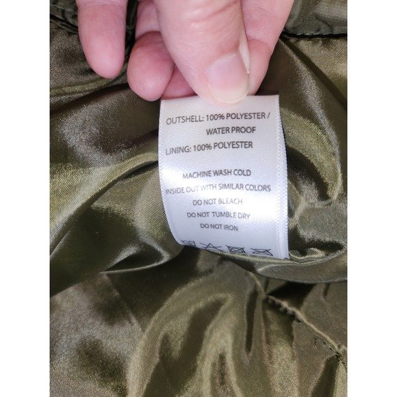 RAW 7 DESIGN Puffer Vest Men XL Olive Green Quilted Full Zip Waterproof Outdoor - Picture 6 of 9